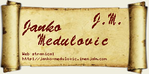 Janko Medulović vizit kartica